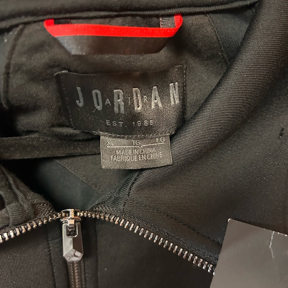 Jordan Men's Black Zip Up with Red Accents - Picture 2 of 3